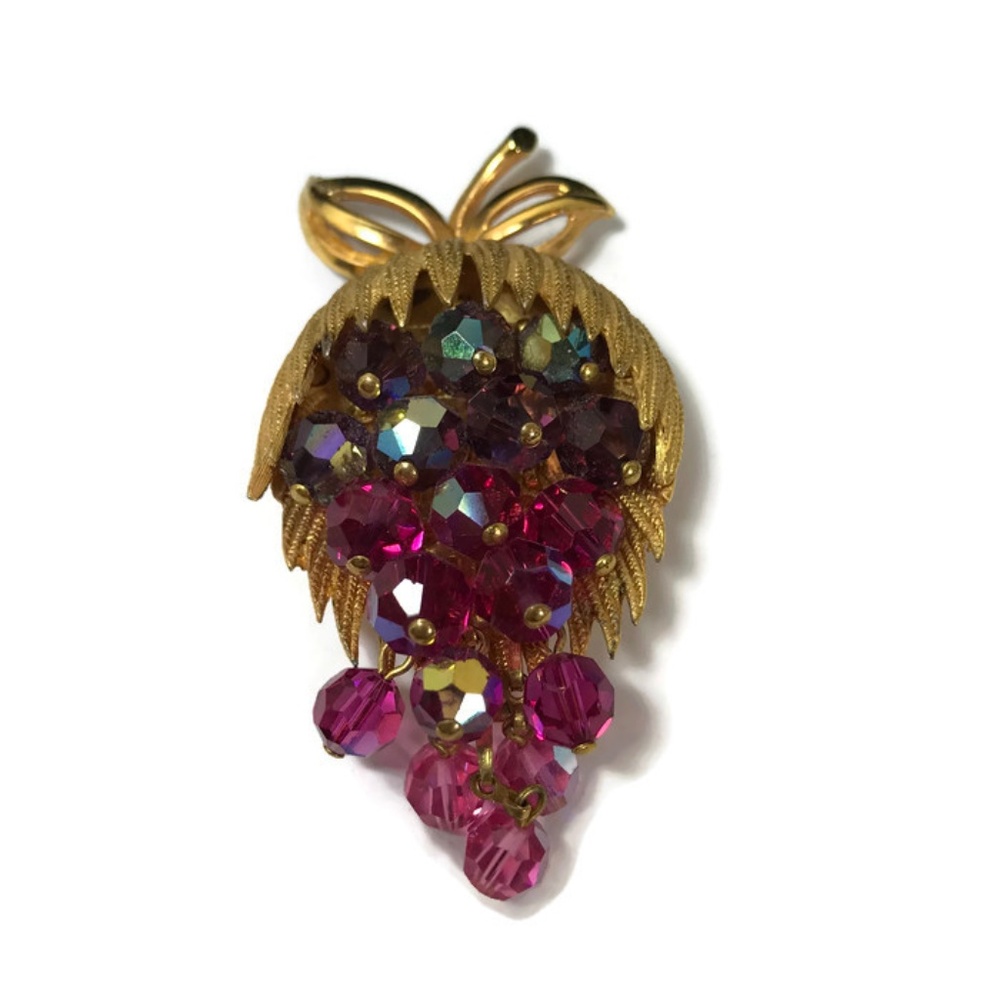 Vintage  Grape Cluster Cascading Cha Cha Brooch